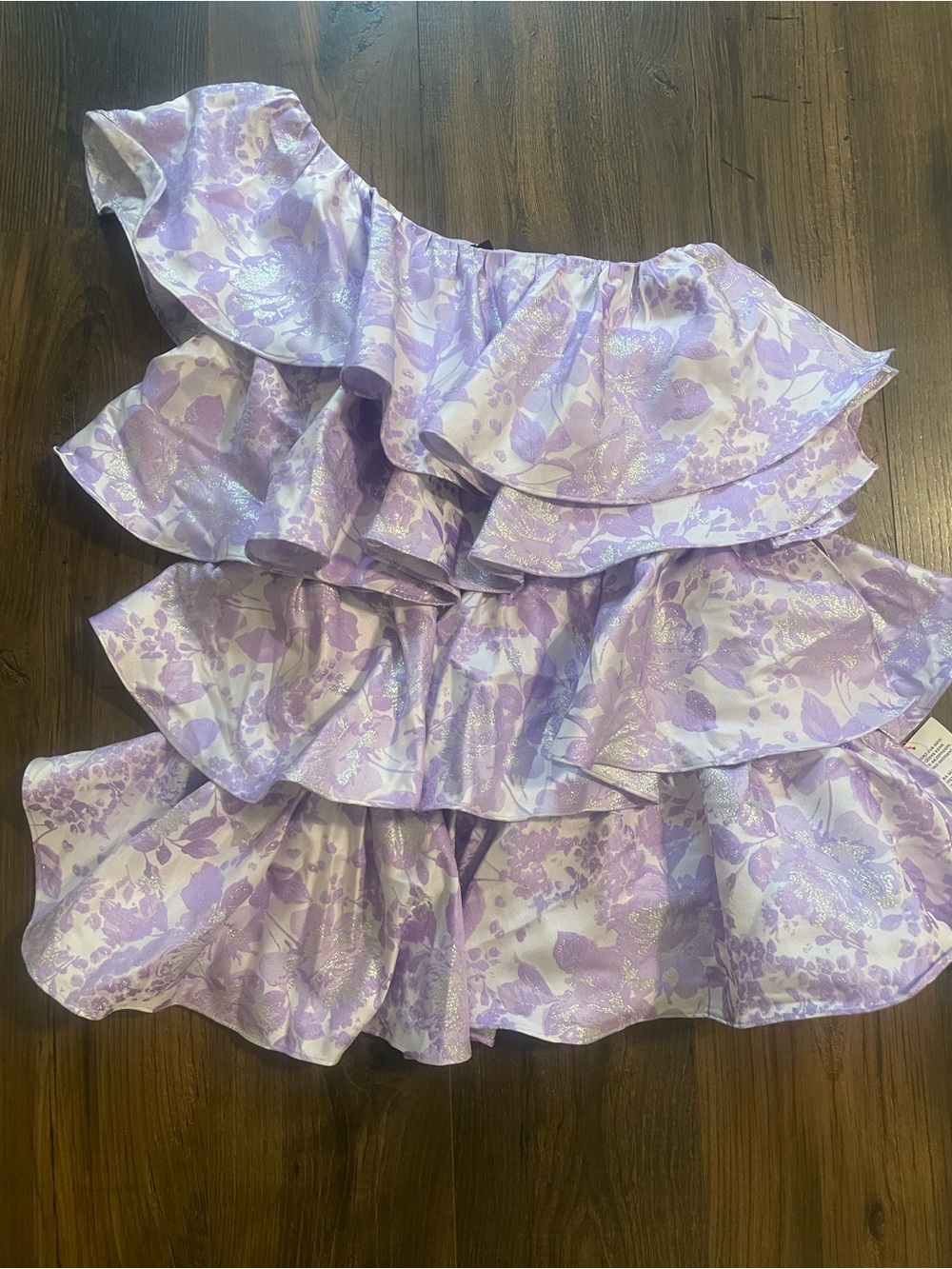 ASOS Lavender Floral Ruffle Mini Dress